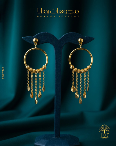 أقراط ذهب عيار 21